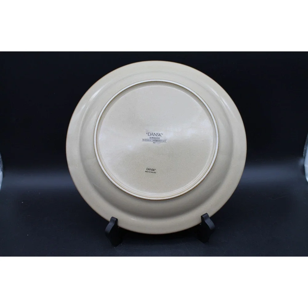 Dansk Sirocco Khaki Dinner Plates Set of 4 Japan Tan Brown Rim 11